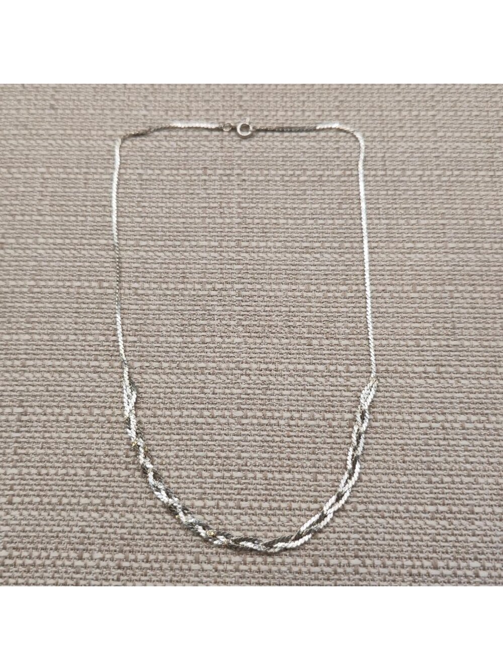 16 Inch Sterling Silver Multi Strand Braided Herringbone Chain Necklace A7834